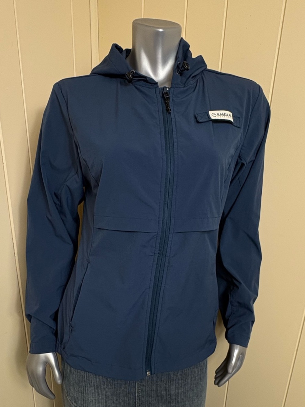 Magellan womens blue Fishing Overcast Windbreaker Jacket Water Repellent Sz L